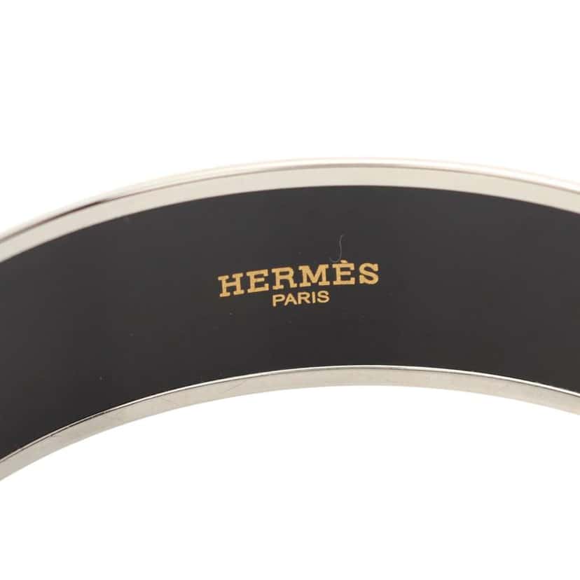 Hermès Wide Enamel Belt Motif Bangle GM Brown Good condition - Inside View