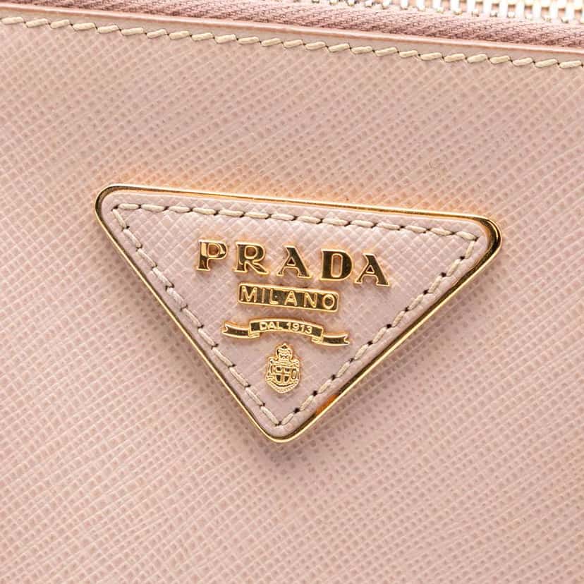 Prada Small Saffiano Lux Galleria Double Zip Satchel Pink Leather Very good condition - Box View