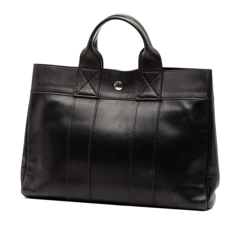 Hermès Box Calf Fourre Tout PM Black Leather Good condition - Back View