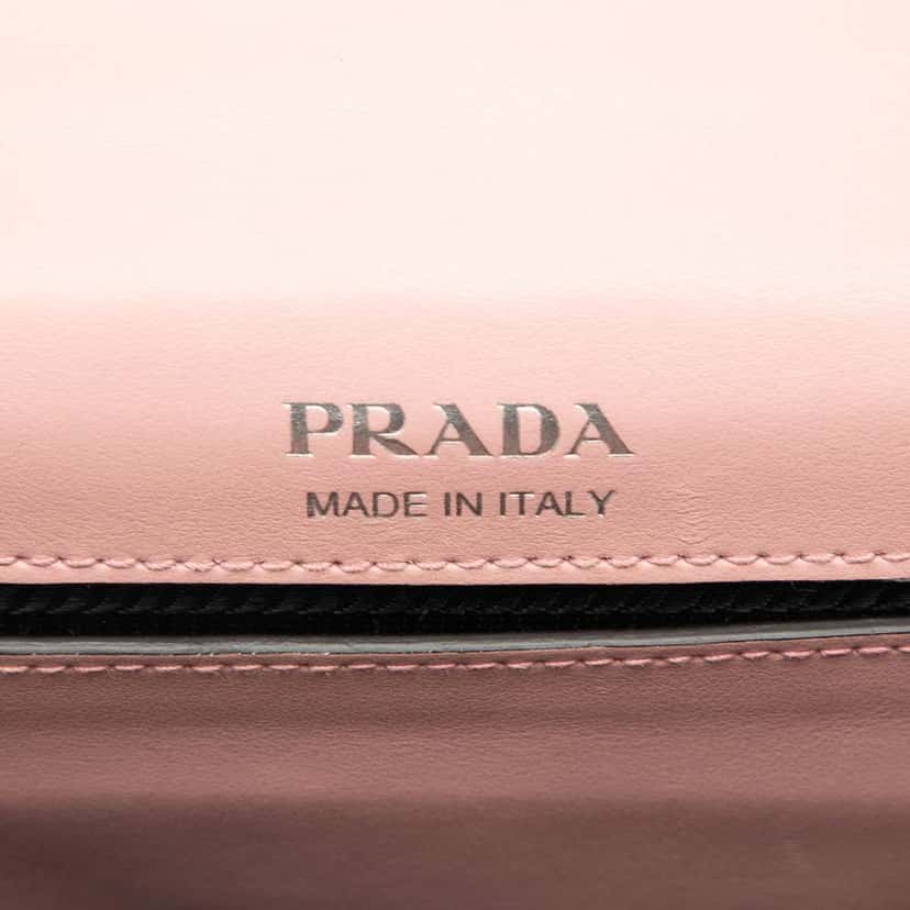 Prada City Calf Plex Ribbon Crossbody Pink Leather Good condition - Box View