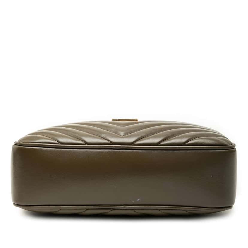 Saint Laurent Matelasse Leather Monogram Lou Camera Bag Brown Leather Good condition - Inside View