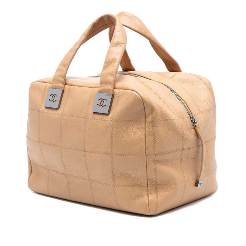 Chanel CC Choco Bar Caviar Stitched Boston Brown Leather Good condition - Back View