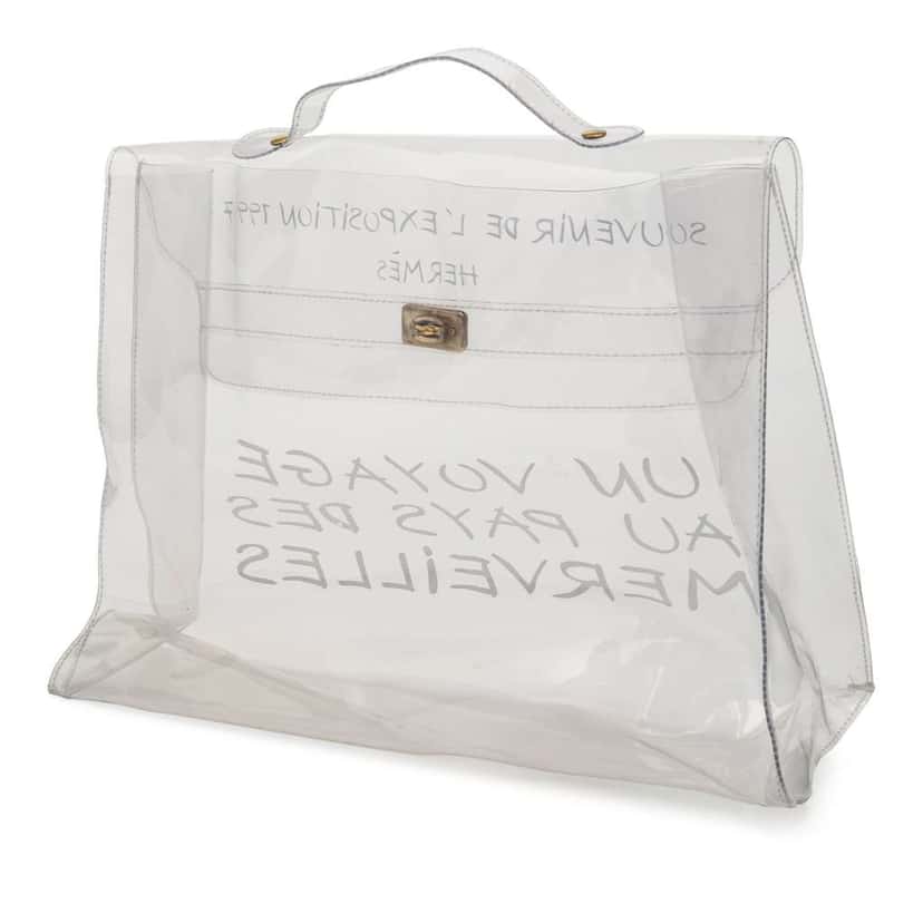 Hermès Vinyl Souvenir De L Exposition Kelly Handbag White Good condition - Back View