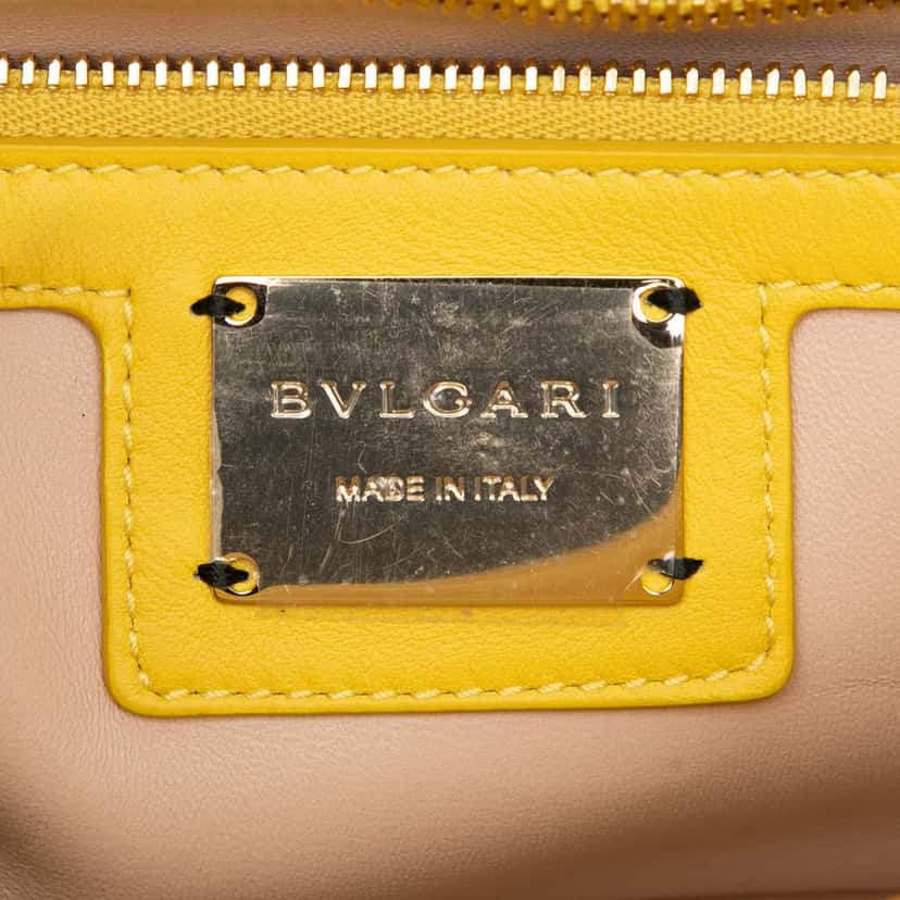 Bvlgari Leather Serpenti Cabochon Chain Crossbody Yellow Leather Good condition - Box View