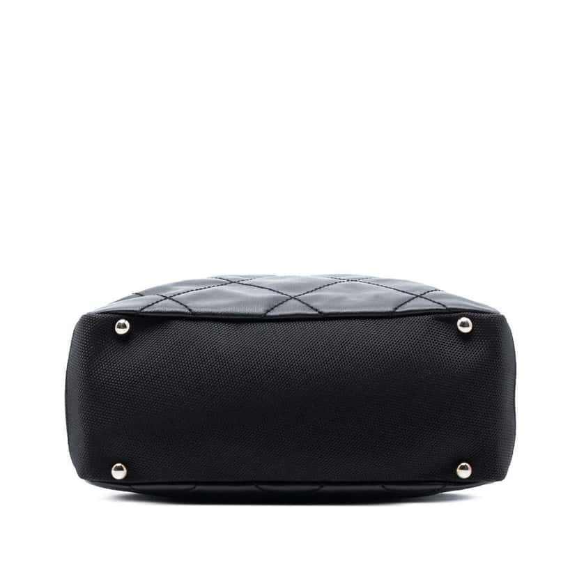 Chanel Small Quilted Coated Canvas Paris Biarritz Tote Black Canvas Very good condition - Inside View