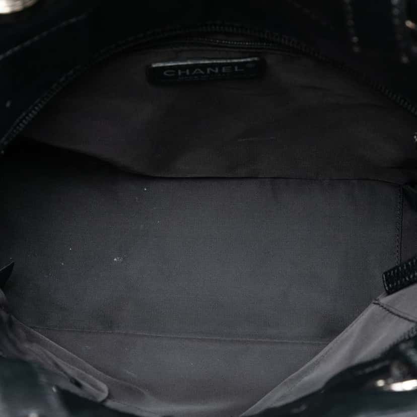 Chanel Small Quilted Coated Canvas Paris Biarritz Tote Black Canvas Very good condition - Model View