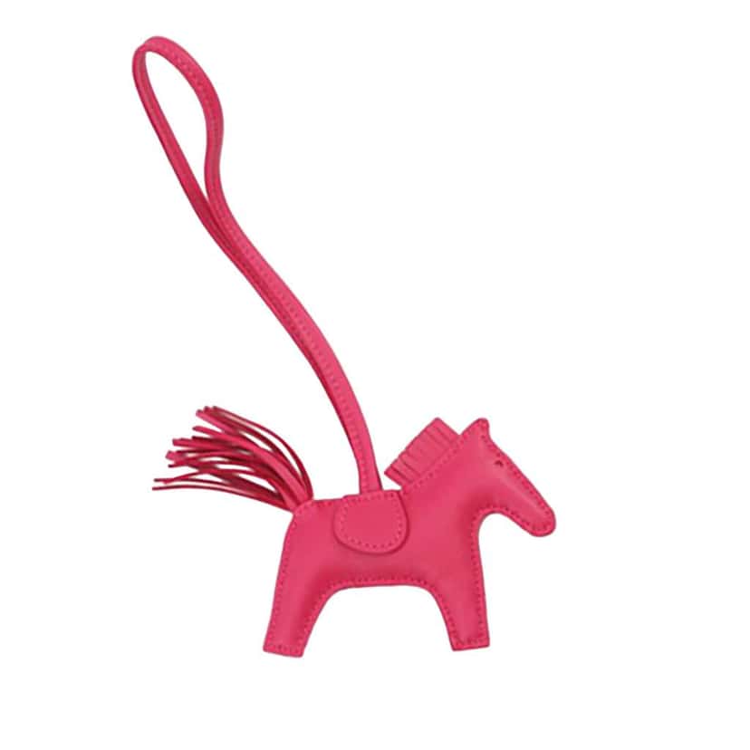 Hermès Milo Lambskin GriGri Rodeo Bag Charm PM Pink Leather Very good condition - Back View