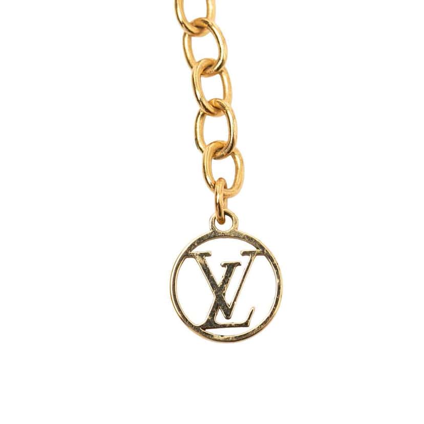 Louis Vuitton Gold Plated LV and Me Letter T Pendant Necklace Gold Metal Very good condition - Box View