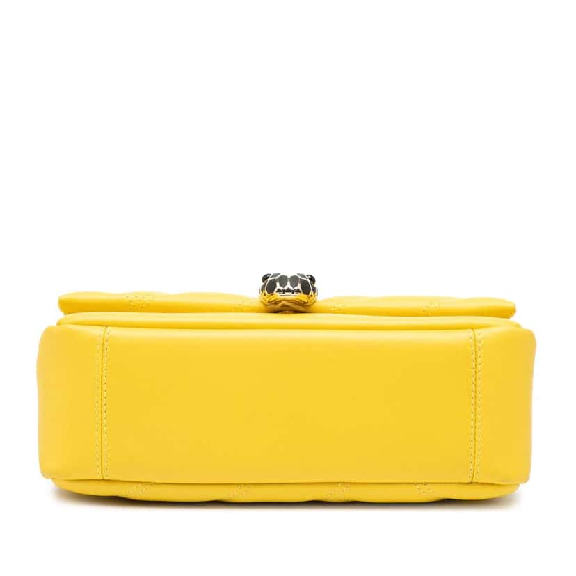 Bvlgari Leather Serpenti Cabochon Chain Crossbody Yellow Leather Good condition - Inside View
