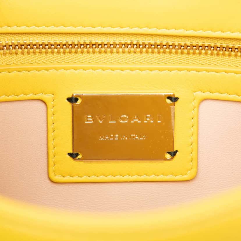 Bvlgari Leather Serpenti Cabochon Chain Crossbody Yellow Leather Good condition - Box View
