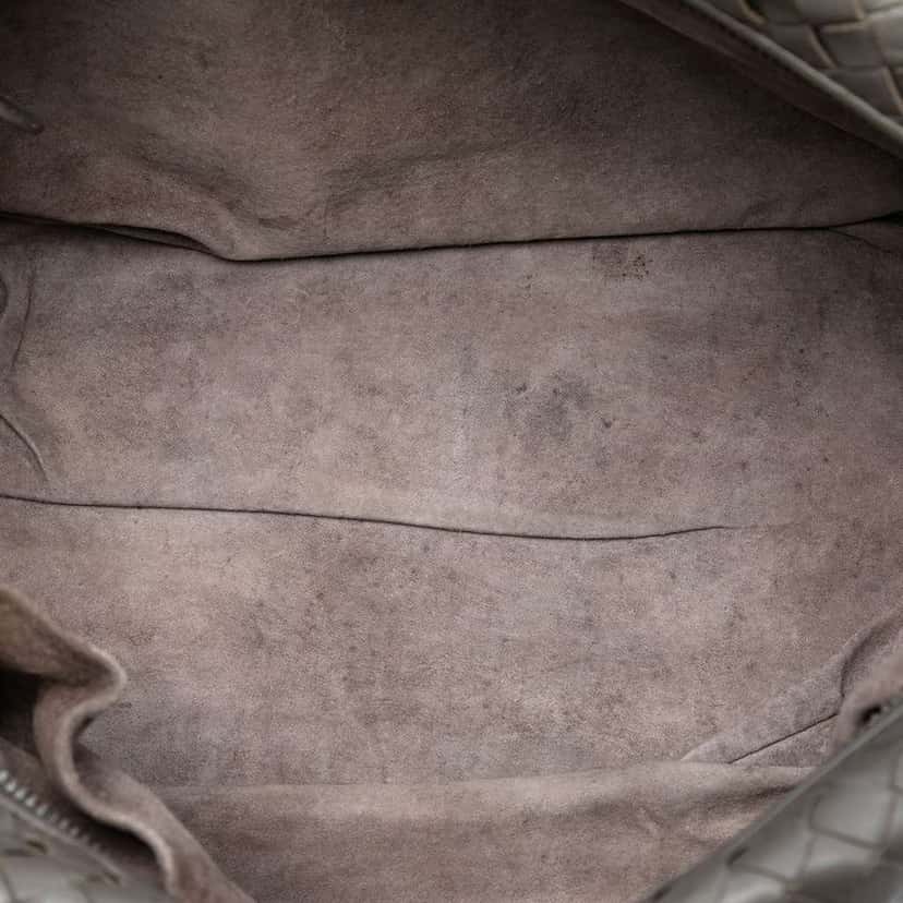 Bottega Veneta Nappa Intrecciato Boston Bag Grey Leather Good condition - Model View