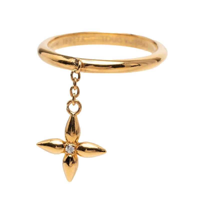 Louis Vuitton Gold Plated Louisette Signature Ring Gold Metal Fair condition - Back View