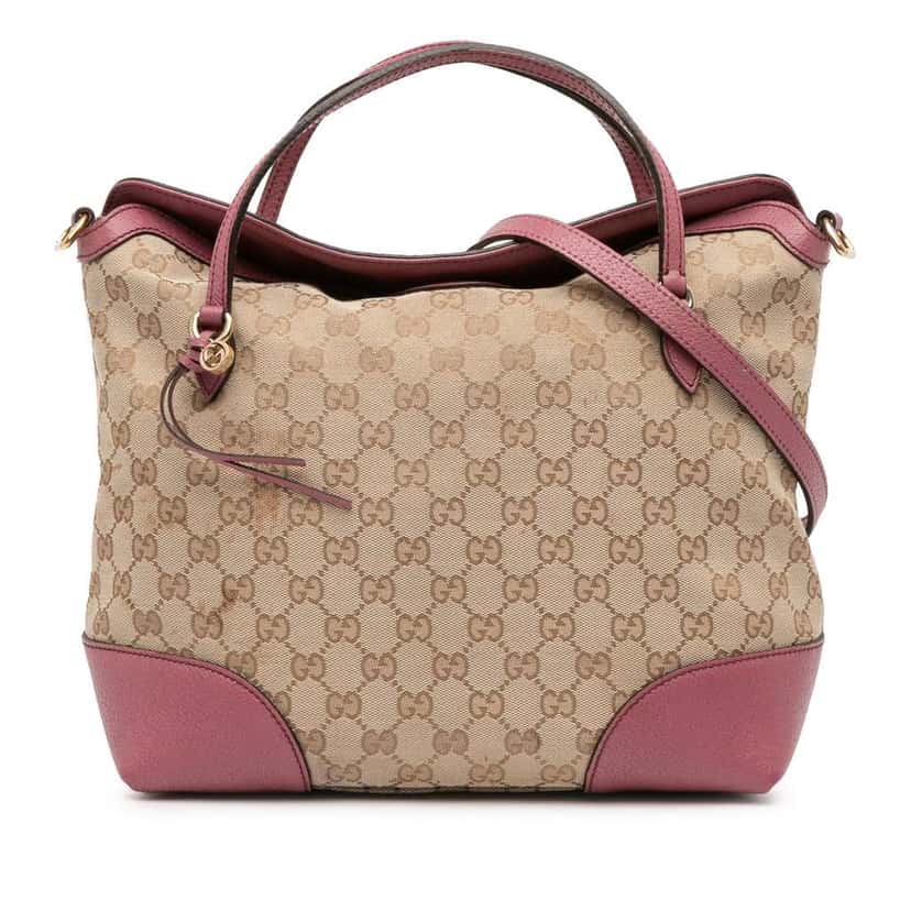 Gucci Medium GG Canvas Bree Satchel Brown Canvas Fair condition - Front View