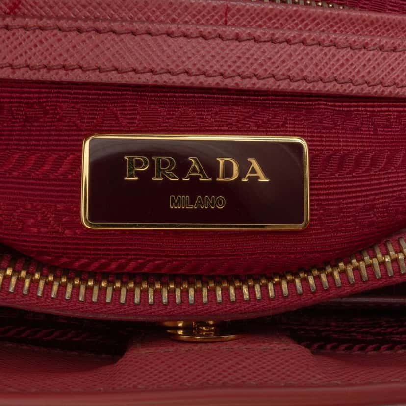 Prada Medium Saffiano Lux Galleria Satchel Pink Leather Good condition - Box View
