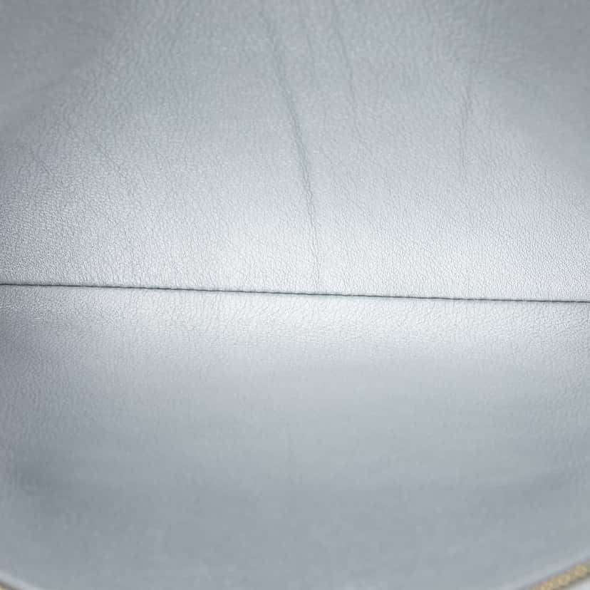 Celine Metallic Calfskin Cuir Triomphe Zip Pouch Silver Leather Good condition - Model View