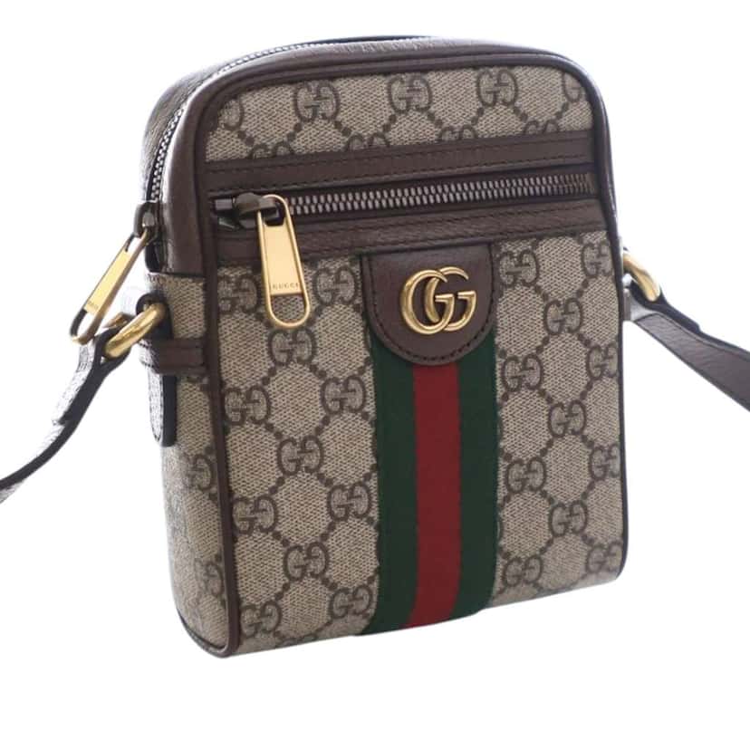 Gucci Mini GG Supreme Ophidia Crossbody Brown Canvas Good condition - Back View