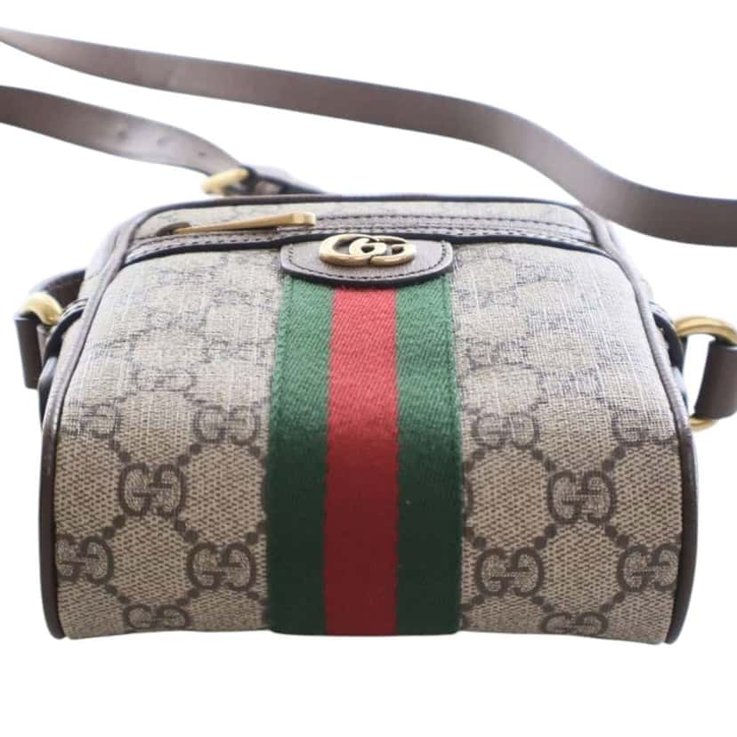 Gucci Mini GG Supreme Ophidia Crossbody Brown Canvas Good condition - Model View