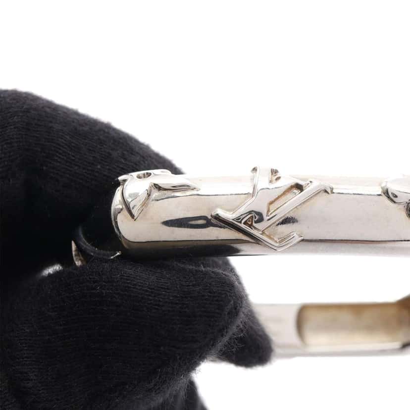 Louis Vuitton Stainless Steel Monogram Family Bangle Silver Stainless steel Good condition - Model View