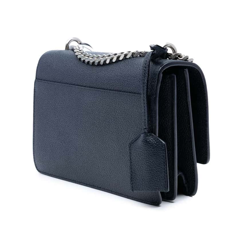 Saint Laurent Small Grained Calfskin Monogram Sunset Crossbody Blue Leather Good condition - Back View