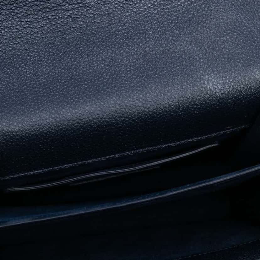 Saint Laurent Small Grained Calfskin Monogram Sunset Crossbody Blue Leather Good condition - Model View