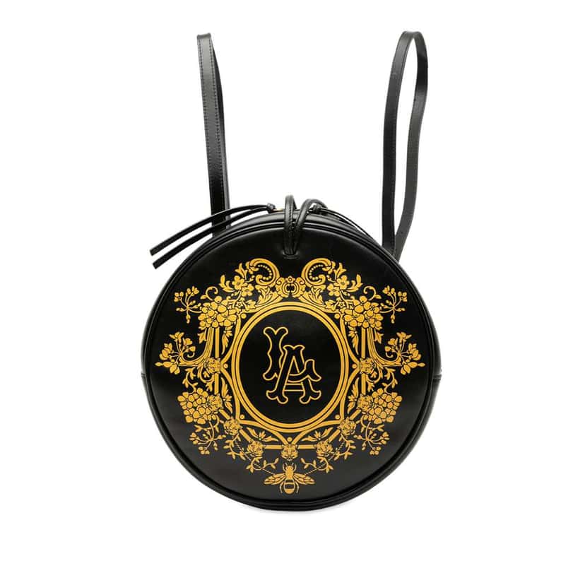 Gucci MLB Leather LA Angels Round Backpack Black Leather Very good condition - Front View