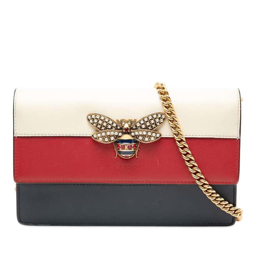 Gucci Calfskin Queen Margaret Wallet on Chain Red Leather Good condition - Front View