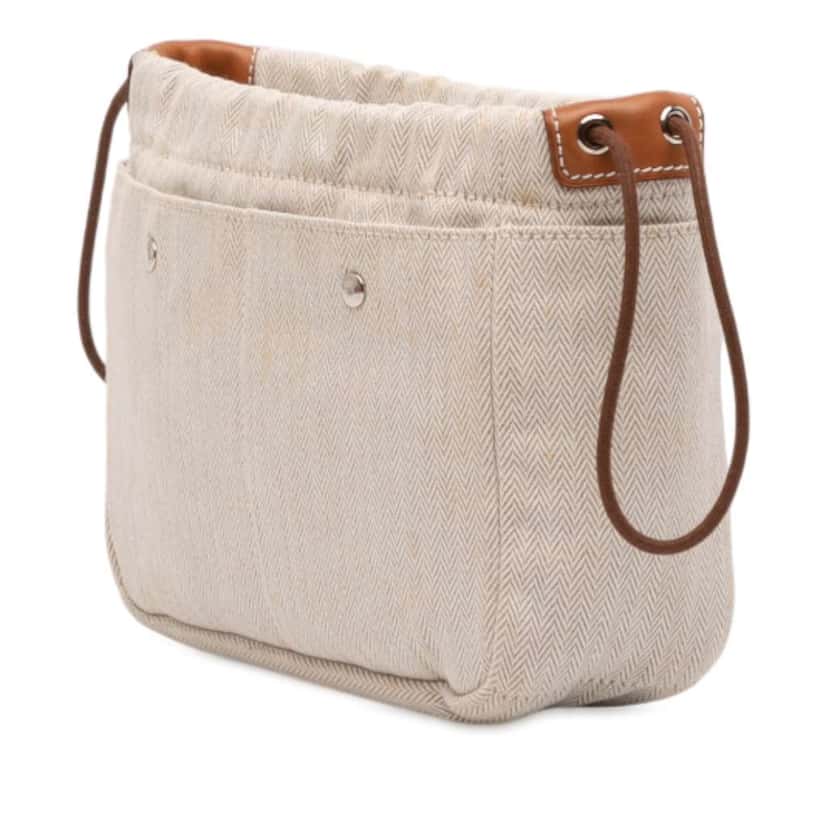 Hermès Toile and Barenia Fourbi 20 Pouch Brown Canvas Very good condition - Back View