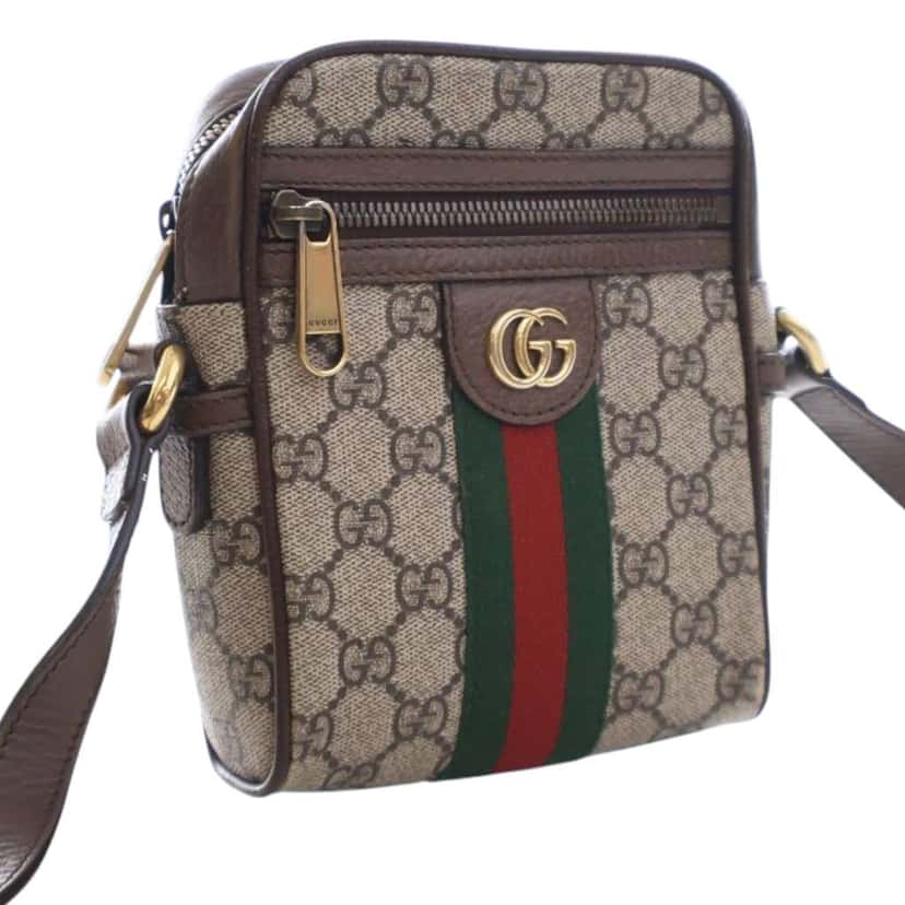 Gucci Mini GG Supreme Ophidia Crossbody Brown Canvas Good condition - Back View
