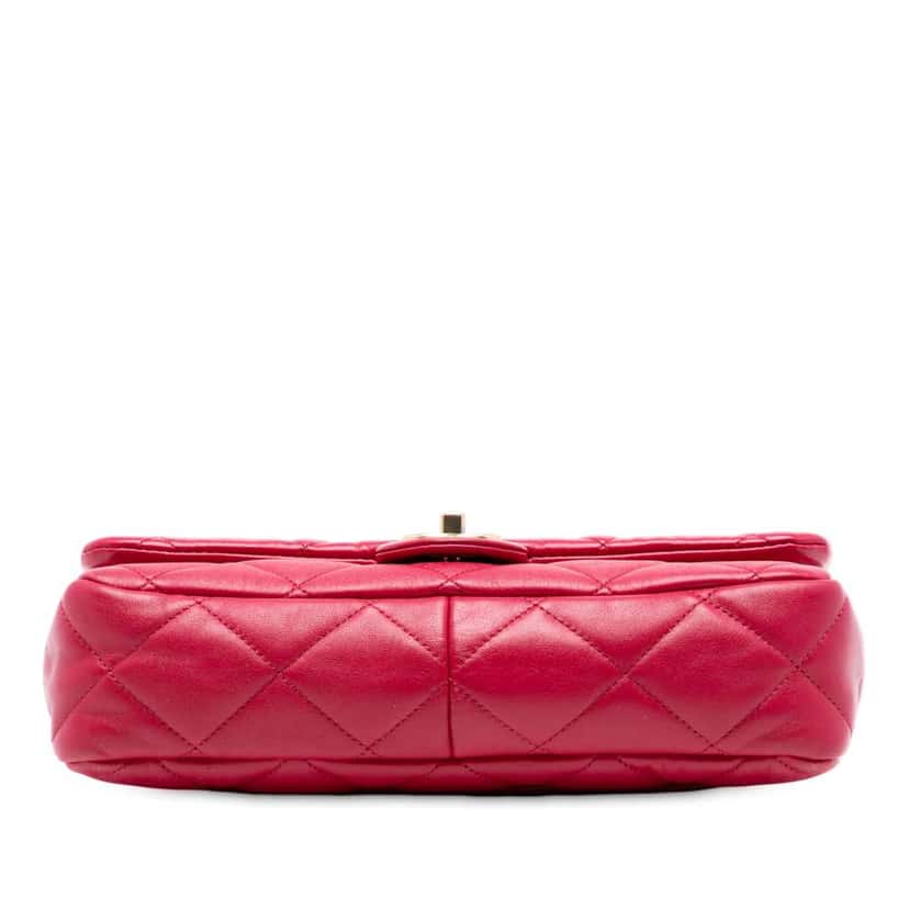 Chanel Large Quilted Lambskin Funky Town Flap Red Leather Good condition - Inside View