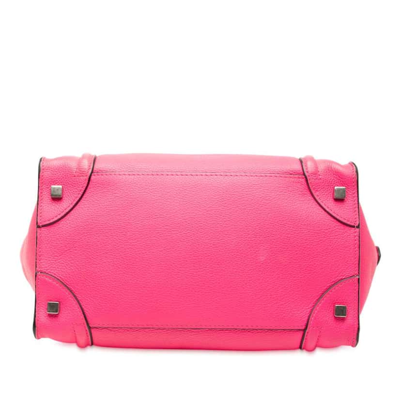 Celine Mini Leather Luggage Tote Pink Leather Good condition - Inside View