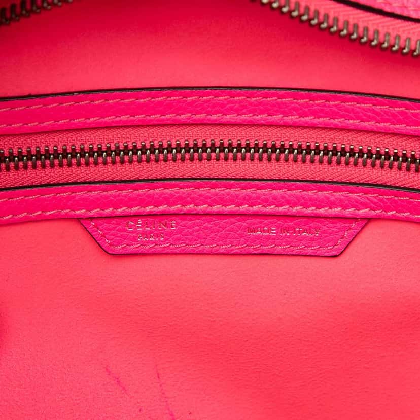 Celine Mini Leather Luggage Tote Pink Leather Good condition - Box View