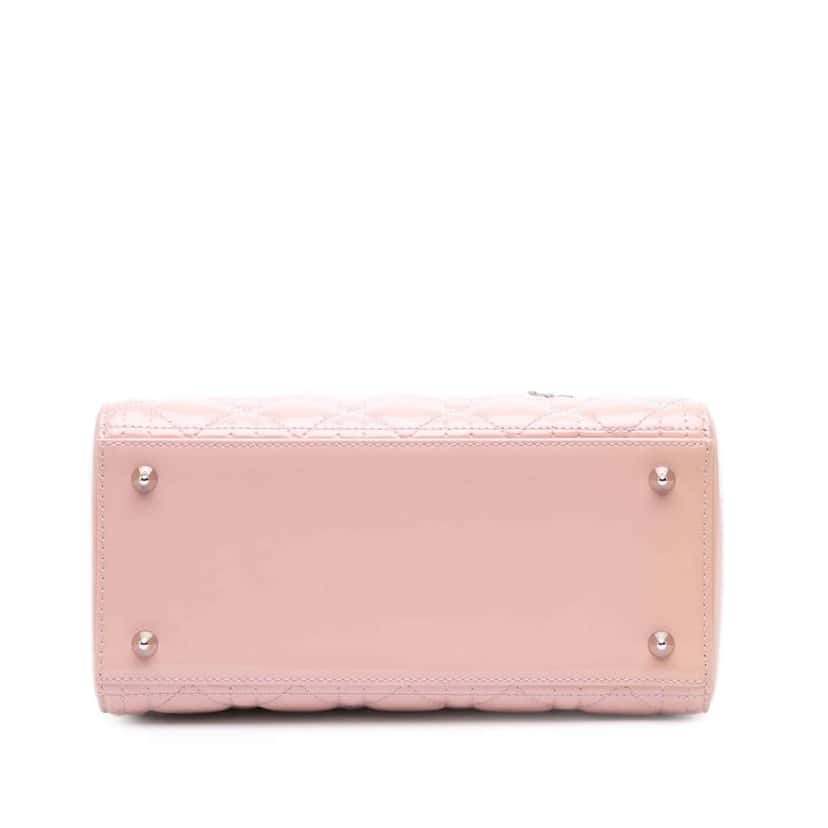 Dior Medium Patent Cannage Lady Dior Pink Leather Good condition - Inside View