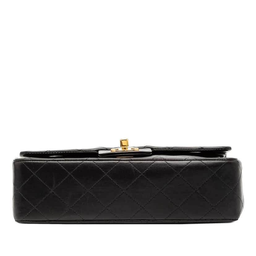 Chanel Small Classic Lambskin Double Flap Black Leather Good condition - Inside View