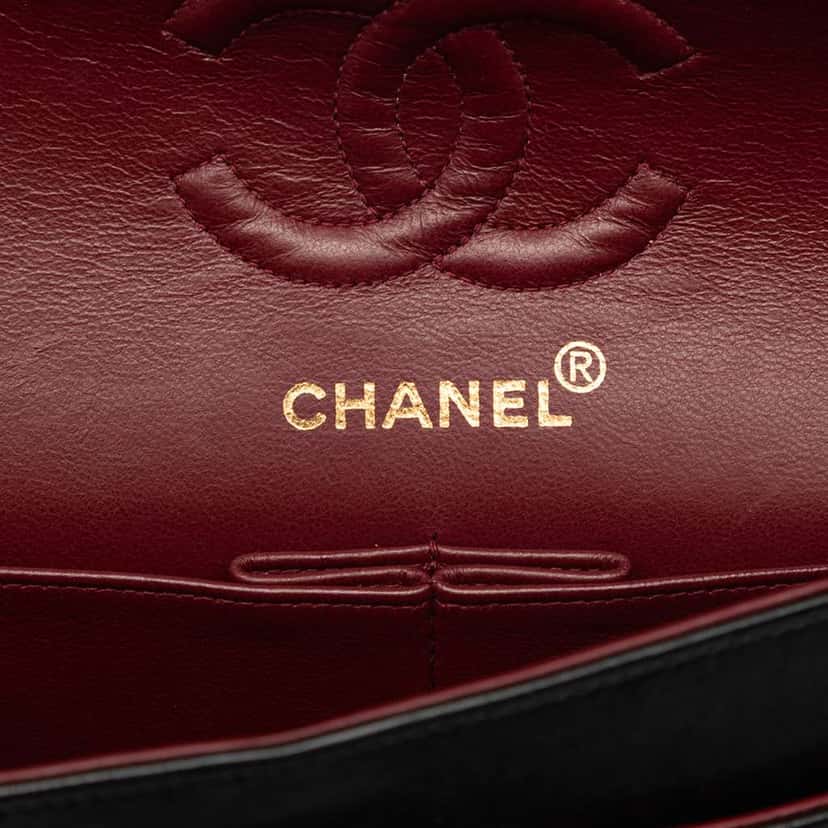 Chanel Small Classic Lambskin Double Flap Black Leather Good condition - Box View
