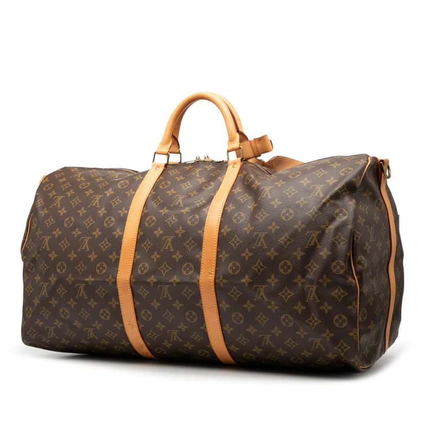 Louis Vuitton Monogram Keepall Bandouliere 60 Brown Good condition - Back View