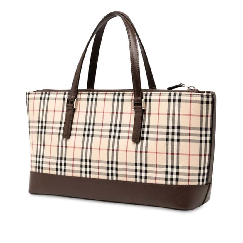 Burberry House Check Canvas Tote Brown Canvas Very good condition - Back View