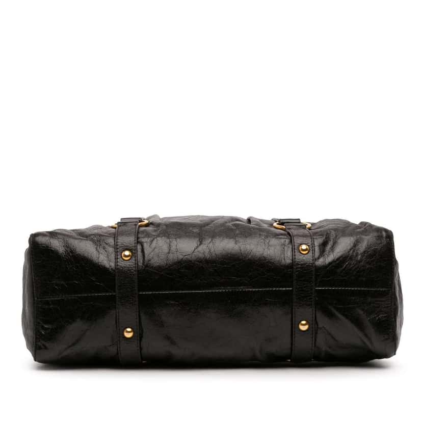 Miu Miu Vitello Shine Satchel Black Leather Good condition - Inside View