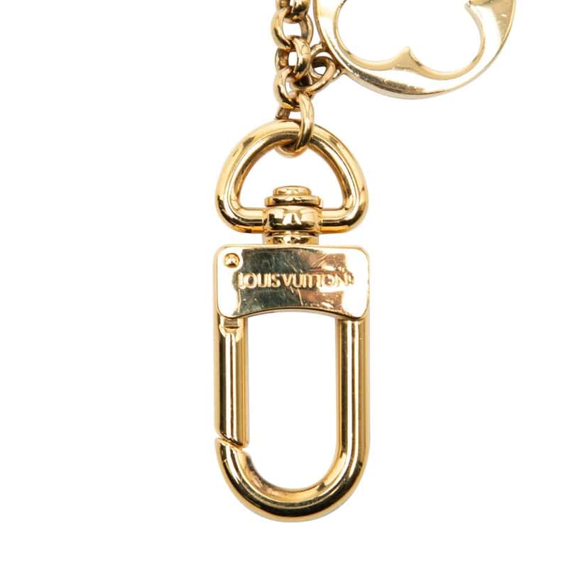 Louis Vuitton Gold Plated Fleur de Monogram Bag Charm Gold Metal Good condition - Inside View