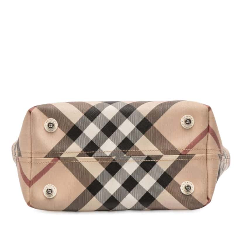 Burberry Supernova Check Coated Canvas Tote Brown Canvas Good condition - Inside View
