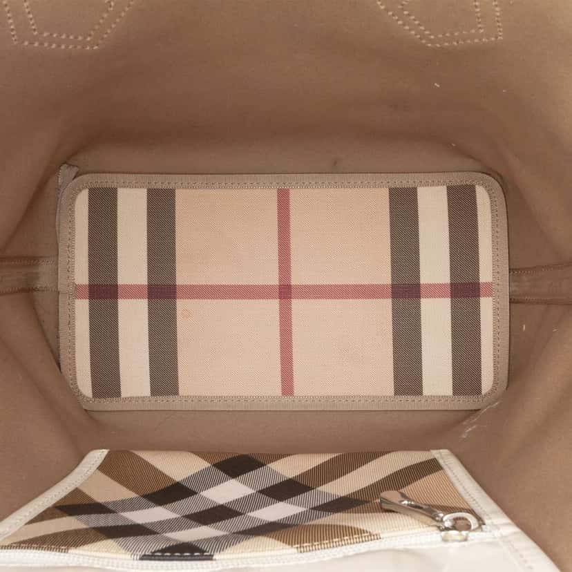 Burberry Supernova Check Coated Canvas Tote Brown Canvas Good condition - Model View