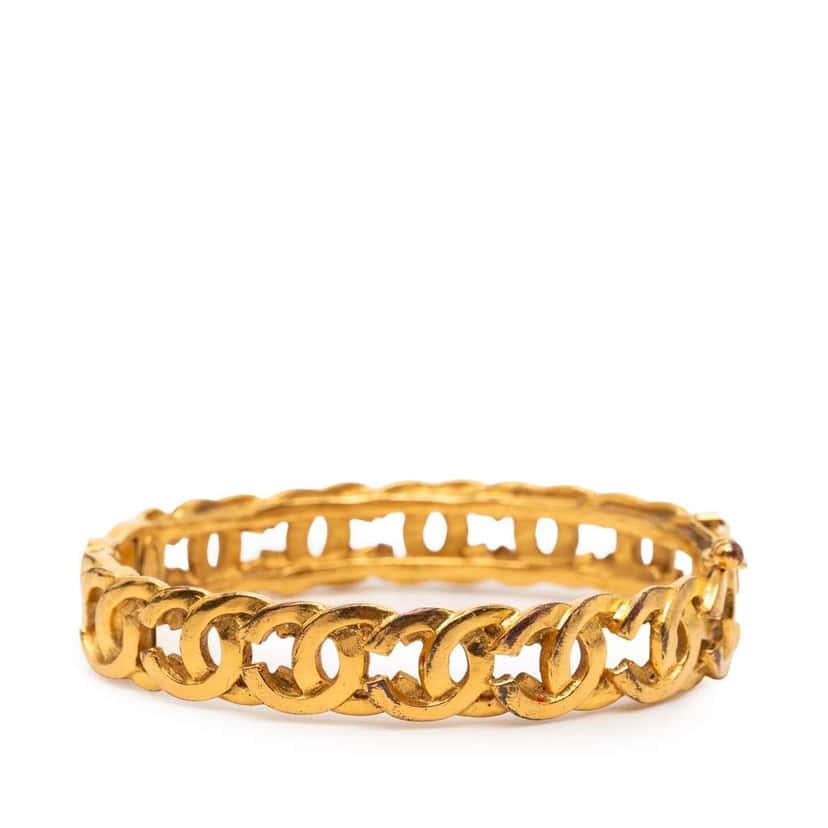 Chanel Gold Plated Interlocking CC Chain Bangle Gold Metal Good condition - Inside View