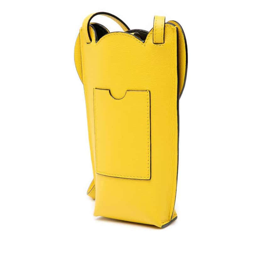 Loewe Leather Elephant Pocket Crossbody Yellow Leather Very good condition - Back View