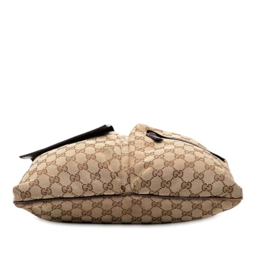 Gucci GG Canvas Web Double Pocket Crossbody Brown Canvas Fair condition - Inside View