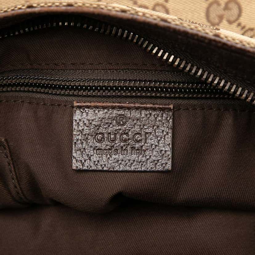 Gucci GG Canvas Web Double Pocket Crossbody Brown Canvas Fair condition - Box View