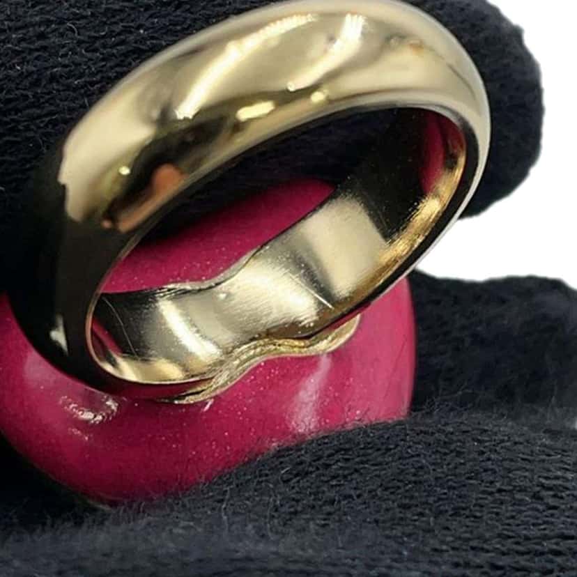 Chanel CC Gold Plated Rhinestones Heart Ring Pink Metal Good condition - Box View