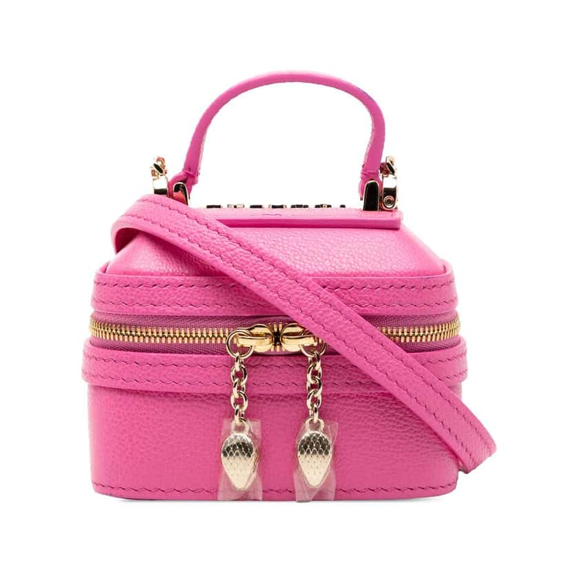 Bvlgari Mini Leather Serpenti Forever Vanity Bag Pink Leather Good condition - Front View