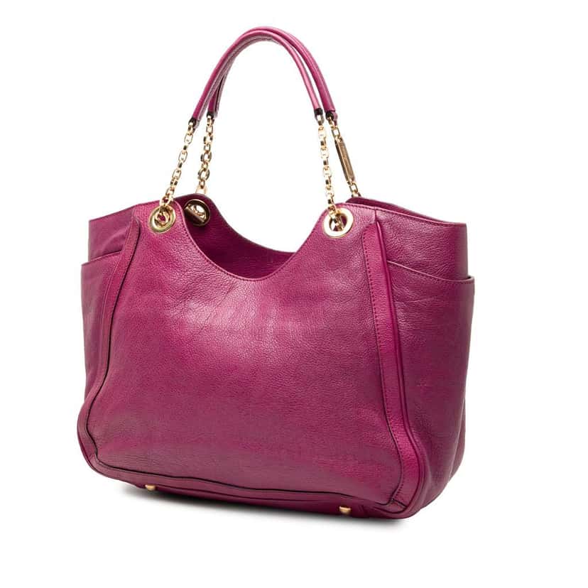 Salvatore Ferragamo Medium Leather Betulla Tote Purple Leather Good condition - Back View