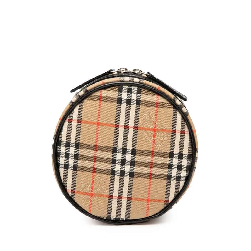 Burberry Haymarket Check Canvas Vanity Bag Brown Canvas Good condition - Inside View
