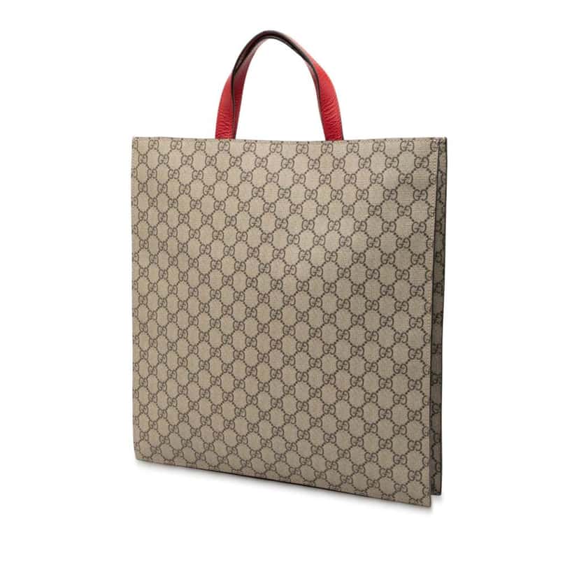 Gucci GG Supreme Web Bosco Satchel Brown Canvas Good condition - Back View
