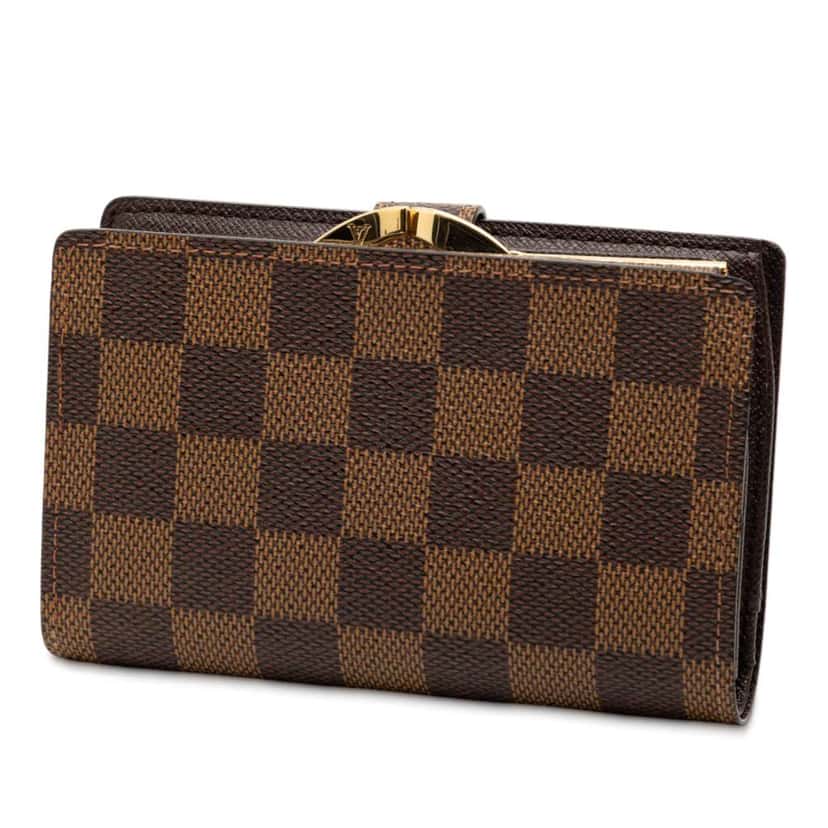 Louis Vuitton Damier Ebene French Purse Wallet Brown Good condition - Back View